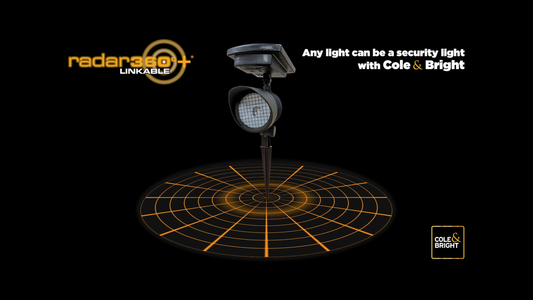Cole Bright 100lm Solar Radar 360 Linkable Spotlight - 110mm x 357mm - Security Lighting – view 2