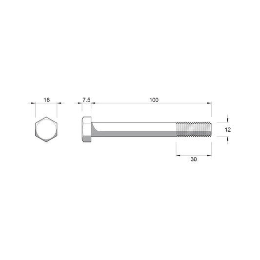 Zenith Hex Head Bolts & Nuts - M12 x 100mm - 25 Pack - Stainless Steel 304 - Rust Resistant – view 2 - Auzzistore