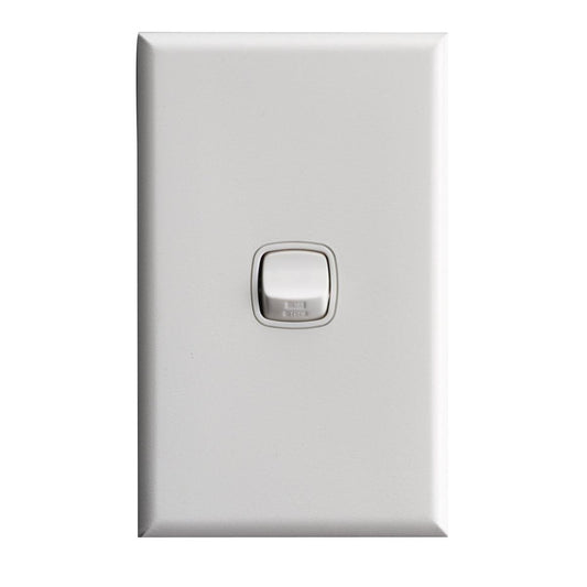 HPM Excel 1 Gang Wall Switch - Matt White - 73mm x 117mm - Durable - Auzzistore