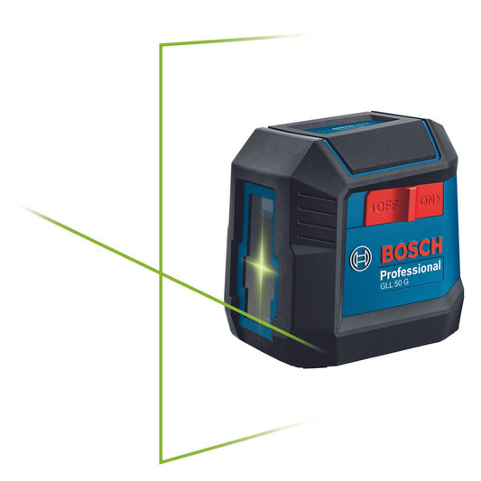 Bosch Professional Green Crossline Laser 06010653K0 - Compact - 110mm x 84mm x 195mm - Green Laser Technology - IP 55 Rated - Auzzistore