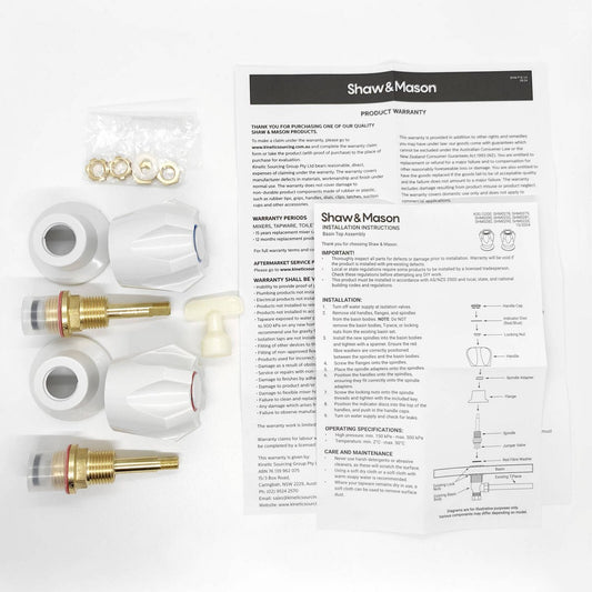 Shaw Mason White Basin Top Assembly Pair - 59mm x 97mm - Easy Install – view 2 - Auzzistore