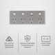 Deta Silver Power Point - 4 Outlet - Polycarbonate - Flush Design