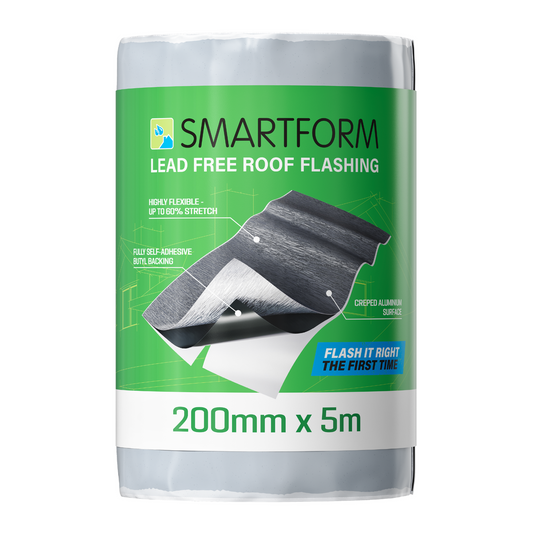 Smartform Lead Grey Flashing - 200mm x 5m - Self-Adhesive, Flexible - Auzzistore