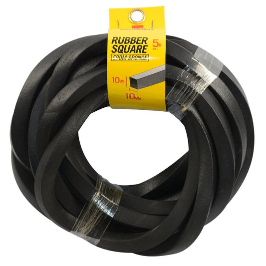 Moroday Rubber 10mm x 10mm x 5m Square Sponge Black EPDM Durable Flexible - Auzzistore