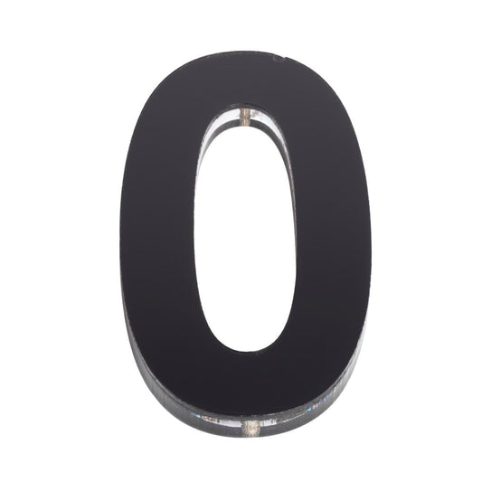 Sandleford 120mm Black Acrylic House Number 0 - Modern Durable Design