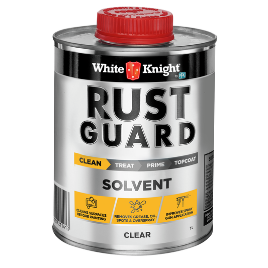 White Knight Rust Guard Solvent Cleaner Paint Thinner 1L - 1 Litre - Clear - Cleans Metal Surfaces - Auzzistore