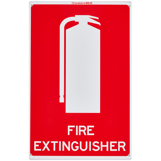 Sandleford Fire Extinguisher Sign 300 x 225mm Polypropylene UV Resistant - Auzzistore