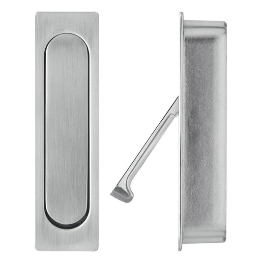 Delf Brushed Nickel Edge Pull Sliding Door Handle 26mm Zinc Alloy Flush - Auzzistore