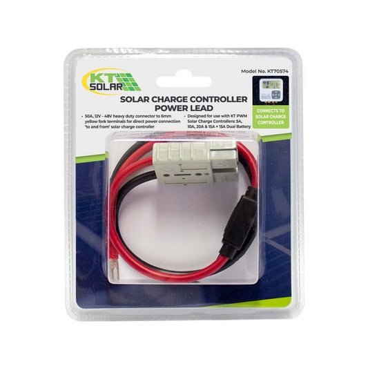 KT Solar HD 50A Connector Accessory Lead 300mm - 6mm Yellow Fork Terminals – view 2 - Auzzistore