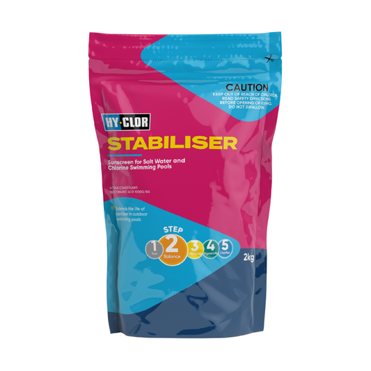 Hy-Clor 2kg Stabiliser Soft Pack Isocyanuric Acid Granules UV Protection - Auzzistore