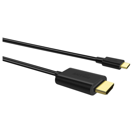 Antsig 2m USB-C to HDMI Lead - 4K 60Hz - Black - Gold Plated Connectors