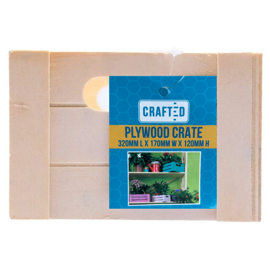 Crafted Plywood Crate - 32 x 17 x 12cm - Pre-assembled Storage Solution
