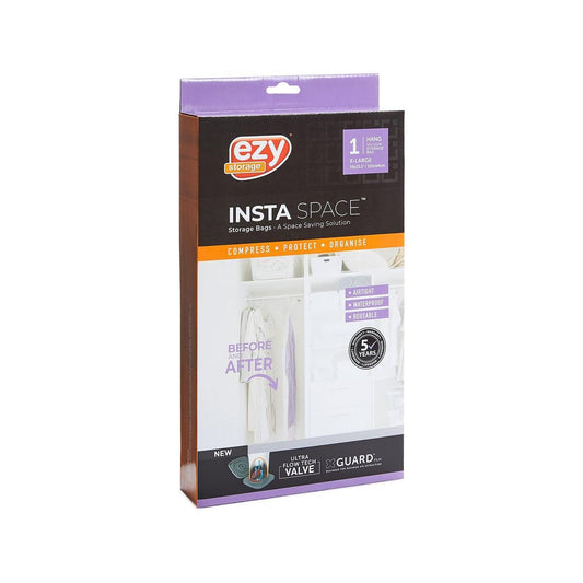 Ezy Storage Large Insta Space Hang Flat Vacuum Bag 1 Pack 640mm x 1500mm - Reusable - Rapid Compression - Auzzistore