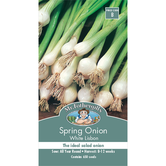 Mr Fothergill Spring Onion Seeds - White Lisbon - 75mm - Easy Grow - Auzzistore