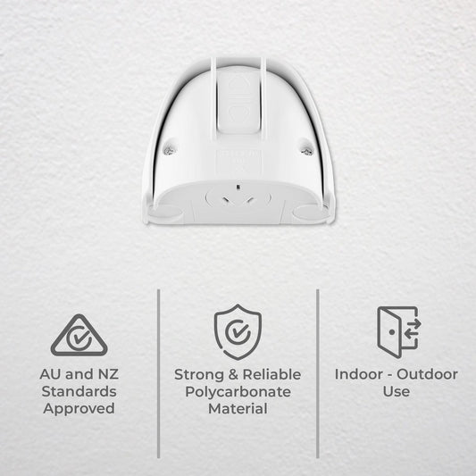 Deta Weatherproof Power Point - 240V 10A - Polycarbonate - IP54 Rated – view 2 - Auzzistore