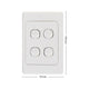 DETA White Quad Vertical Switch - 4 Gang Polycarbonate - 2 Way Switching