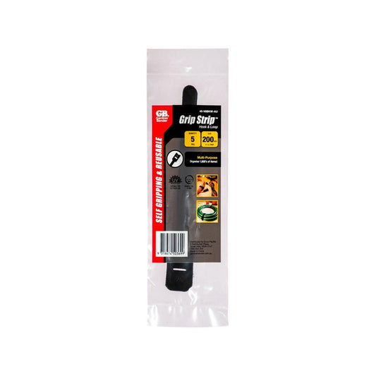 Gardner Bender Hook and Loop Cable Ties 203mm Black 5 Pack - Adjustable, Reusable