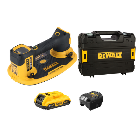 DEWALT 18V GRABO Suction Lifter - 2.0Ah Kit - 120kg Capacity - DCE590D1T-XE