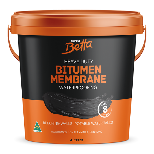 Gripset Betta Bitumen Rubber 4L Waterproofing Membrane - Cost Effective - Solvent Free - Versatile - Auzzistore