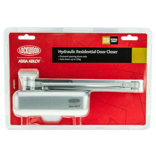 Lockwood Hydraulic Door Closer - 35kg - Zinc Diecast - Adjustable Speed - Auzzistore