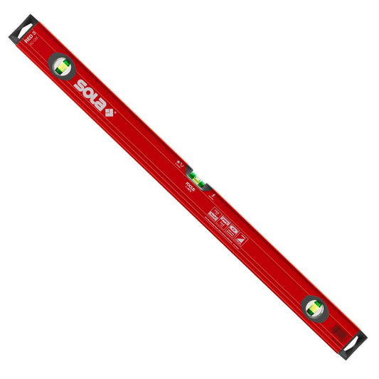 Sola Spirit Level Red 60cm 3 Vials - Precision Measurement Tool - Durable Design - Auzzistore