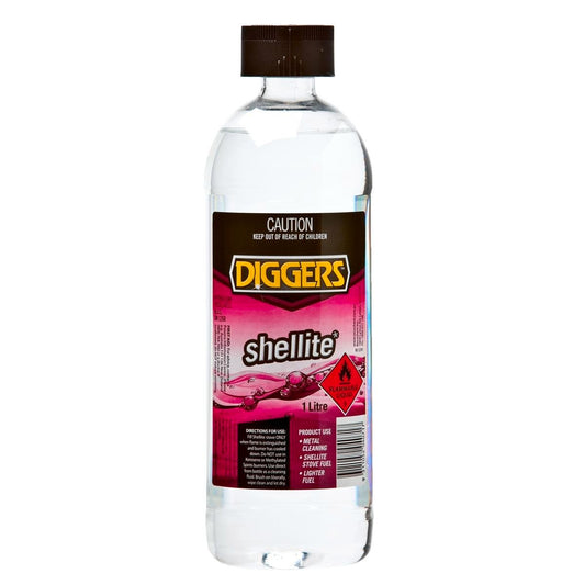 DIGGERS Shellite 1L Liquid Solvent - Fast Evaporating - Clean Burning - Auzzistore
