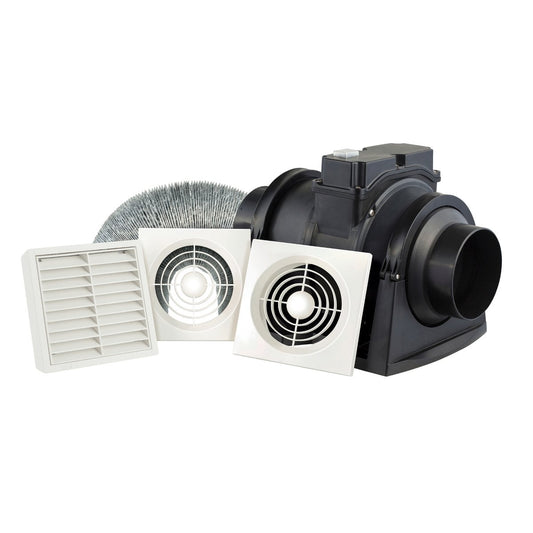 Hpm Inline Exhaust Fan - 100mm Plastic - 255m3/h Air Extraction - Auzzistore
