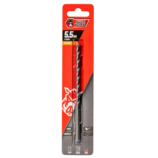 Full Boar 5.5mm TCT Masonry Drill Bit - High-Speed Steel - Durable - Auzzistore