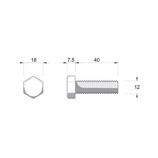 Zenith M12 x 40mm Hot Dip Galvanised Hex Head Bolts and Nuts 12 Pack - Rust Resistant - Strong Grip – view 2 - Auzzistore