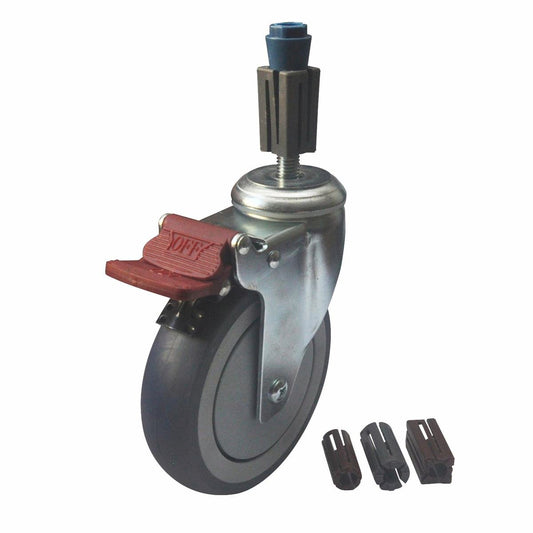 Easyroll Castor Xpan Kit - 125mm - Grey Rubber - Smooth Rolling - Auzzistore