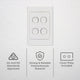 DETA White Quad Vertical Switch - 4 Gang Polycarbonate - 2 Way Switching