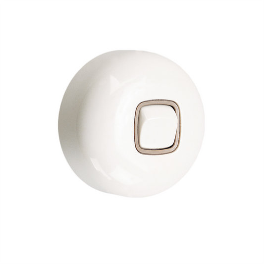 HPM Old Style Switch - 10 Amp - White - ABS Plastic - Heritage Design