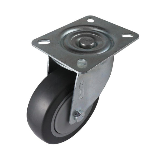 Easyroll Castor - 100mm - Grey Rubber - Heavy Duty Swivel - Auzzistore