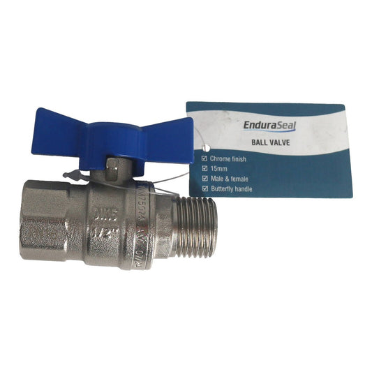 Enduraseal 15mm Male Female Butterfly Handle Water Ball Valve - Durable Water Isolation – view 2 - Auzzistore