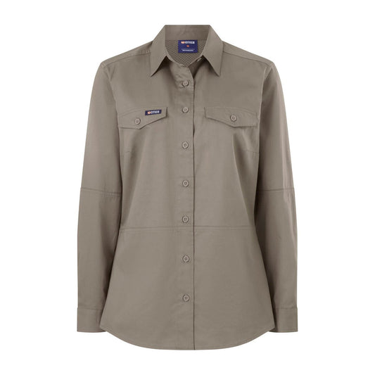 Citeco Womens Long Sleeve Shirt Size 16 - Khaki - UPF 50+ Protection - Breathable Cotton