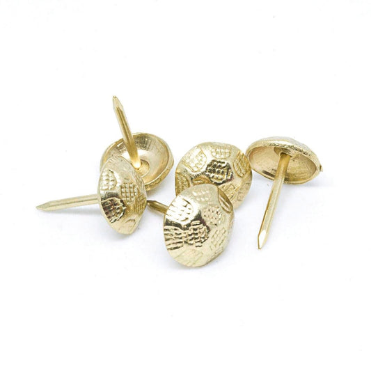 Pinnacle Brass Hammer Head Upholstery Nails 50 Pack - 40mm Brass - Easy Use - Auzzistore