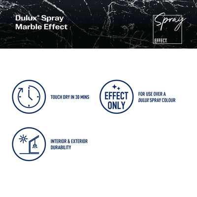 Dulux Spray Paint Effects 300g Marble White - 300g Can - Fast-Drying