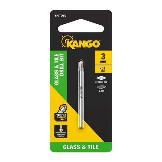 Kango 3mm Glass and Tile Drill Bit - Carbide - Precision Start Tip - Durable - Auzzistore
