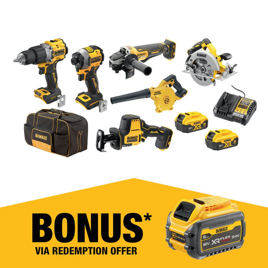 Dewalt 18V XR 6 Piece Combo Kit - 5.0Ah - Brushless - Professional Tools - Auzzistore
