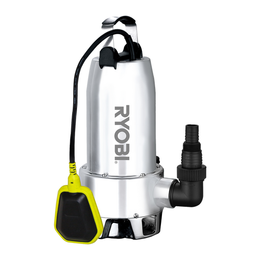 Ryobi 1000W Stainless Steel Submersible Pump RACSUP32 - 19,500L/hr - Automatic Float Switch - Auzzistore
