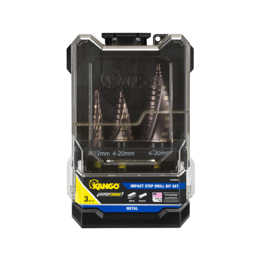 Kango Hypertorque Step Drill Bit Set - 3 Piece - 4-12mm, 4-20mm, 4-30mm - Metal Drilling