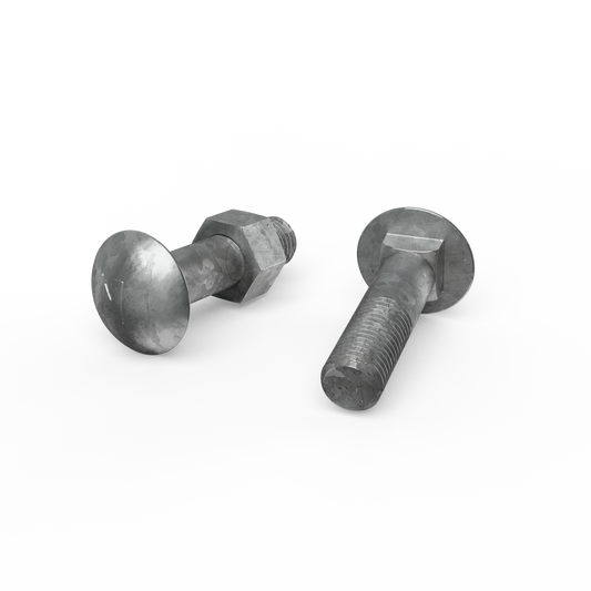 Zenith M16 x 65mm Hot Dip Galvanised Cup Head Bolts Nuts Each - Auzzistore