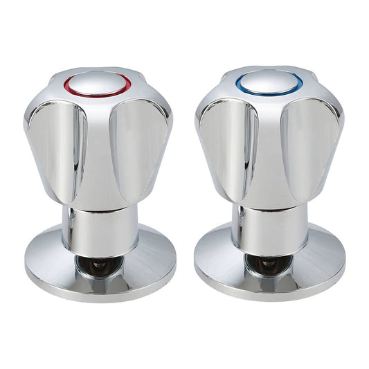 Shaw Mason Chrome Classic Style Basin Top Assembly Pair - 60mm x 94mm - Easy Installation - Auzzistore