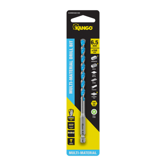 Kango Multi Material Drill Bit 6.5mm x 150mm - Durable Carbide Tip - Precision Start - Auzzistore