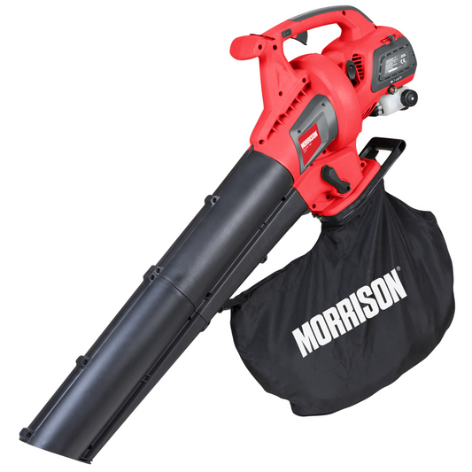 Morrison Ezi Switch Petrol Blower Vac - 30cc Engine - 40L Collection Bag - Shredding Feature