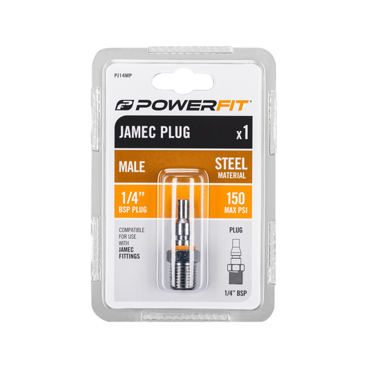 Powerfit Jamec Style 1/4" Male Plug - Steel - 150 PSI – view 2 - Auzzistore