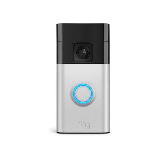 Ring Satin Nickel Battery Video Doorbell - 1440p HD - Wireless - Night Vision - Auzzistore