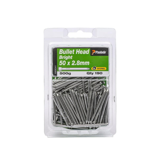 Paslode Bullet Head Nails 50mm 2.8mm Bright Steel 190 Pack - Auzzistore