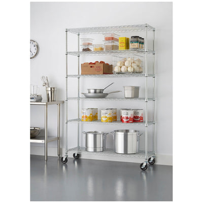 Trinity 6 Tier Steel Wire Shelf Rack Chrome Heavy Duty CTBFZ-0945