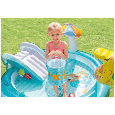 Intex Gator Inflatable Playcentre with Water Sprayer, Slide and Mushroom Shade for Kids